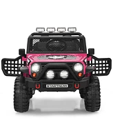 Costway 12V Kids Ride On Truck Remote Control Electric Car with Lights&Music
