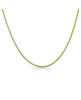 Bling Jewelry Popcorn Coreana Chain Necklace Black Oxidized Gold Plated Sterling Silver 030 Gauge 16 Inch - Gold