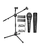 5 Core Handheld Dynamic Microphone & Tripod Metal Stand Set • w 2 Vocal Wired Mic • Xlr Cable Ms Dbl+ND58+ND57