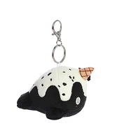 Aurora Mini Cookies & Cream Nomwhal Keychain Tasty Peach Enchanting Plush Toy Black 4.5"