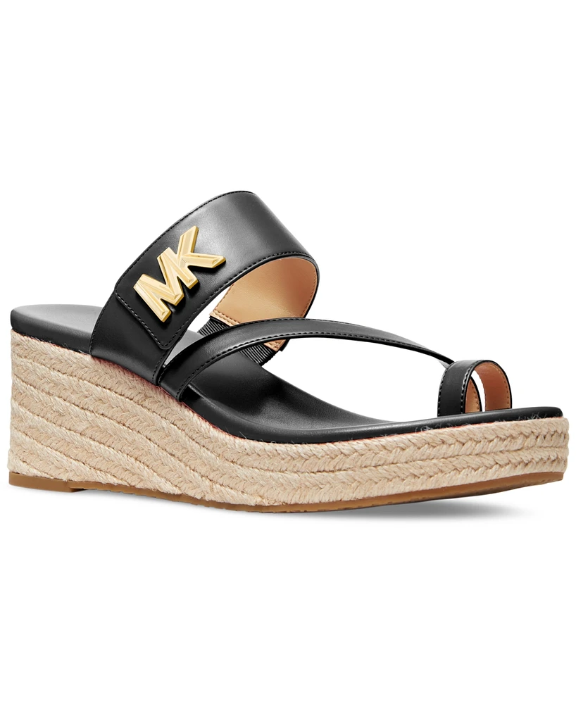 Michael Michael Kors Women's Jilly Logo Espadrille Wedge Sandals