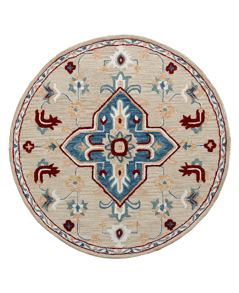 Closeout! Lr Home Rochelle Rug- 7'3"x7'3" Round Area Rug