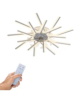 Streamdale Furniture 36In Ceiling Fan With Lights Remote Contro Dimmable Led, 6 Gear Wind Speed Fan Light