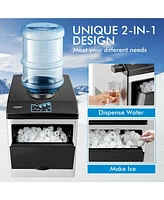 Inolait 2-in-1 Stainless Steel Countertop Ice Maker with Water Dispenser