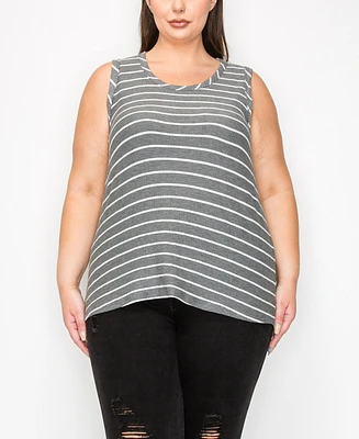 Coin 1804 Plus Pointelle Stripe Tank Top