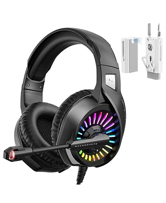 Bolt Axtion Gaming Headset with Microphone with Led Rgb Light, Noise Canceling Mic, 7.1 Stereo Surround Sound With Bundle