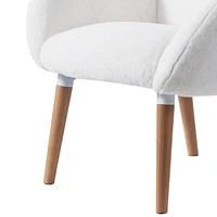 Pure Solid Wood Beech Frame Imitation Lamb Fabric Sofa Chair, Suitable For Living Room And Hotel