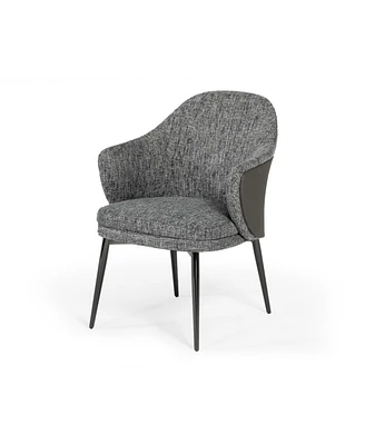 Simplie Fun Cora Modern Grey Fabric & Leatherette Dining Chair