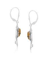 American West Jewelry Sterling Silver Women's Dangle Earrings Choice of Gemstone Color