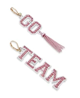 Betsey Johnson Faux Stone Go Team Mismatch Earrings