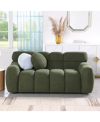 Simplie Fun Usa human body 2 seater sofa, deep marshmallow green boucle