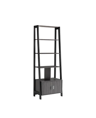 Simplie Fun Bookcase Distressed Grey Black