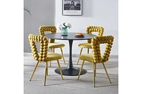 Chair set with iron legs, cushion, and backrest, for dining, living, cafe