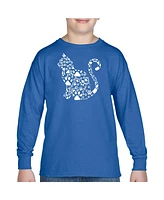 La Pop Art Boys Cat Claws Word Art Long Sleeve T-Shirt