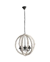 Adjustable Light Wood Chandelier - Bulb Not Included