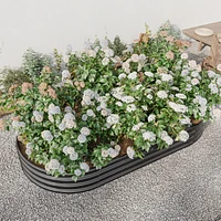 Large Metal Oval Raised Garden Bed
