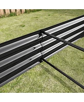 Metal Raised Garden Bed Kit for Flowers, Veggies (7.6x3.7x0.98ft)