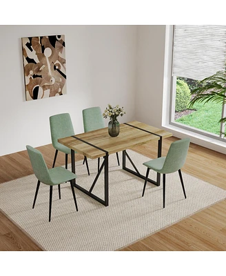 Simplie Fun Mdf Dining Table Set with Modern Chairs