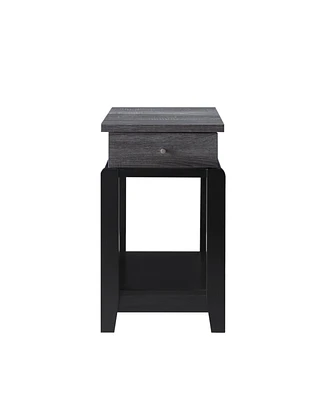 Simplie Fun Chairside Table Distressed Grey Black