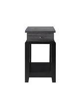 Simplie Fun Chairside Table Distressed Grey Black