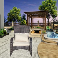 Patio Chair With Cushions(Beige Cushion)