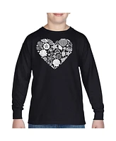 La Pop Art Boys Sea Shells Word Long Sleeve T-Shirt