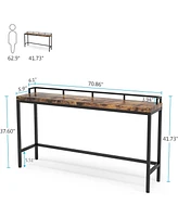 Tribesigns 70.9 inch Extra Long Sofa Table Rustic Industrial Console Behind Couch