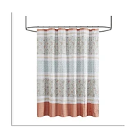 Home Outfitters Blush 100% Cotton Percale Shower Curtain 72"W x 72"L, Shower Curtain for Bathrooms, Shabby Chic