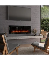 Mondawe 50" Recessed Wall-Mounted Electric Fireplace 5000 Btu Heater with Remote Control