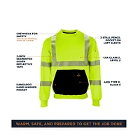 RefrigiWear Men's Men s Hi Vis Crewneck Sweatshirt