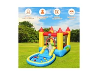 Slickblue Inflatable Kids Slide Bounce House with 580w Blower