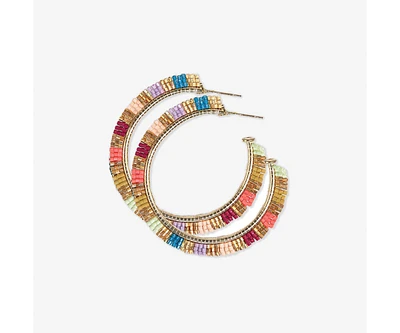 Nora Luxe Beaded Hoop Earrings
