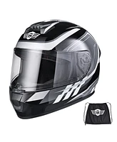 Ahr Run-F3 Full Face Motorcycle Helmet Dot Approved Removable Liner Street Bike S