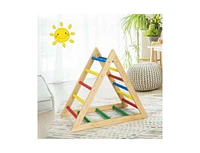 Slickblue Climbing Triangle Ladder with 3 Levels for Kids-Multicolor