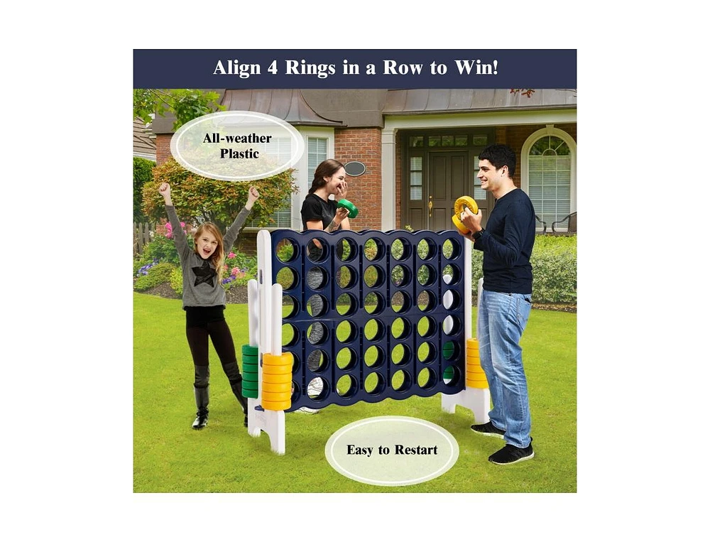Slickblue 3.5 Feet Tall Jumbo 4 to Score Giant Game Set with 42 Rings