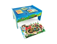 Slickblue 80-Piece Wooden Train Set and Table
