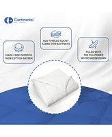 Continental Bedding 700 Fill Power All Year White down European Comforter, Full