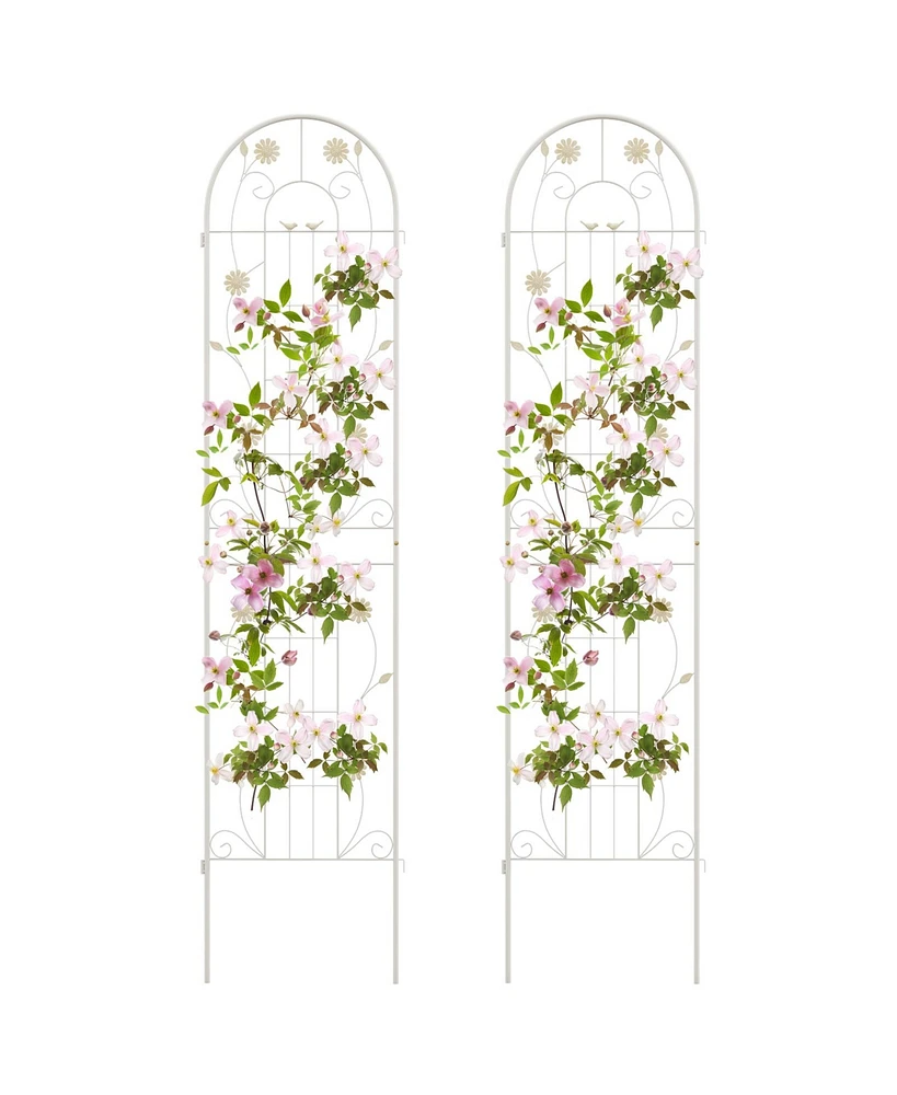 Slickblue 2 Pack 86.5 x 20 Inches Metal Garden Trellis for Climbing Plants