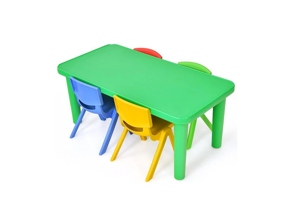 Slickblue Kids Colorful Plastic Table and 4 Chairs Set