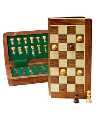 We Games Travel Magnetic Wood Folding Chess Set