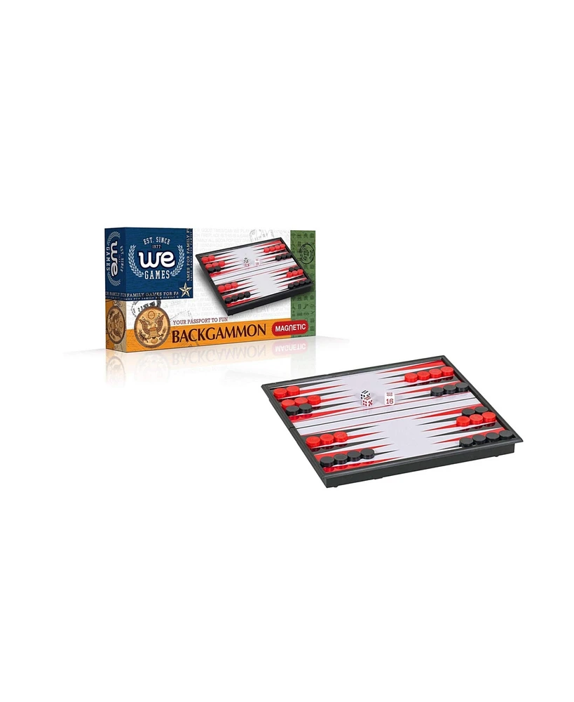 We Games Folding Magnetic Travel Backgammon Set - 8 in.