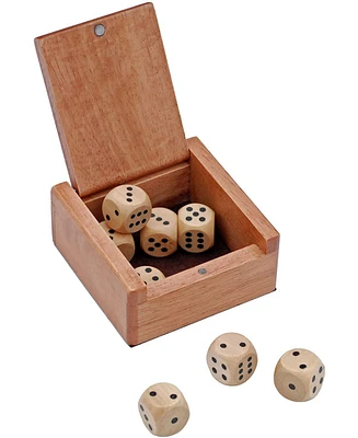 We Games Wooden Dice Box and 8 Wooden Dice