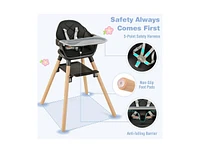 6 1 Convertible Highchair with Safety Harness and Removable Tray