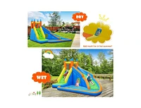 Slickblue Inflatable Mighty Bounce House Jumper with Water Slide without Blower