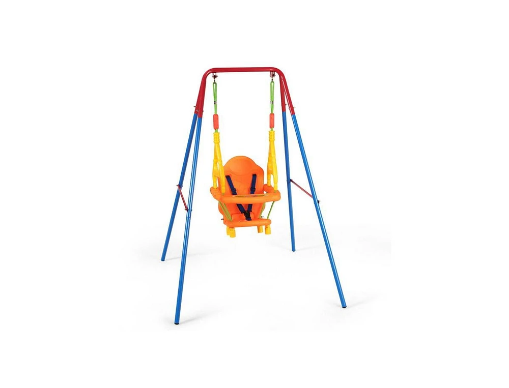 Slickblue Toddler Swing Set High Back Seat with Swing Set