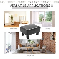Streamdale Furniture Small Faux Leather Ottoman Footrest, Black
