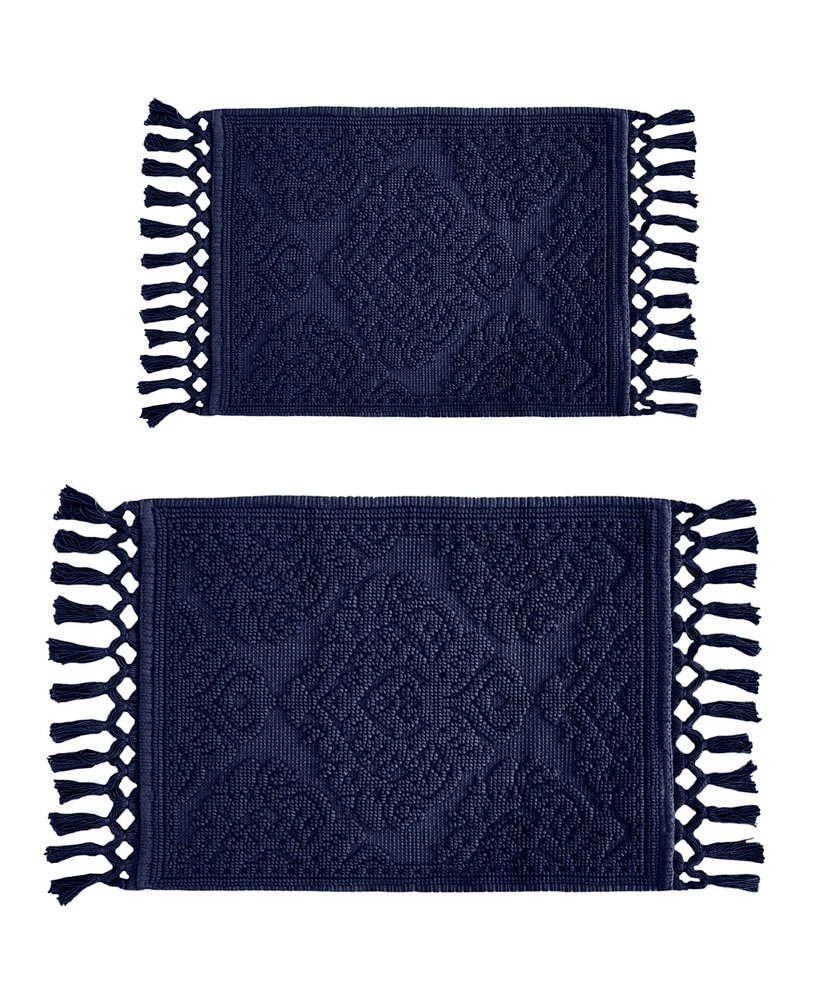 Jean Pierre New York Ricardo Fringe Cotton 2-Piece Bath Rug Set