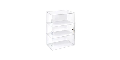 Azar Displays Acrylic Lockbox Countertop Display Case w/ 2 Shelves 12.375" wide