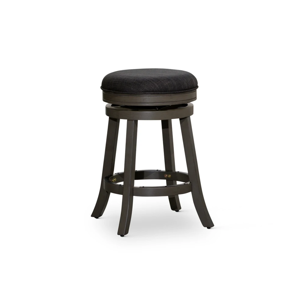 Streamdale Furniture 24" Counter Stool, Weathered Gray Finish, Charcoal Fabric Seat