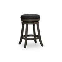 Streamdale Furniture 24" Counter Stool, Weathered Gray Finish, Charcoal Fabric Seat